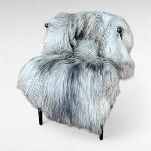 Genuine Icelandic Sheepskin Rug XXL Natural Rare Gray Moorit 53" x 35"